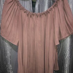 Off the shoulder mauve loose top